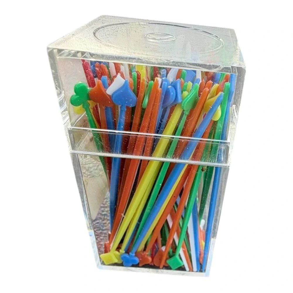 Vintage Soodhalter Plastics 4-Aces Cocktail Picks Plastic Hors D'Oeuvres‎ Multi